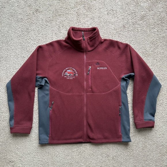 Nike ACG Sweater Womens Large Embordered Noreen Full Zip Mock Neck Fleece Maroon - Picture 1 of 14